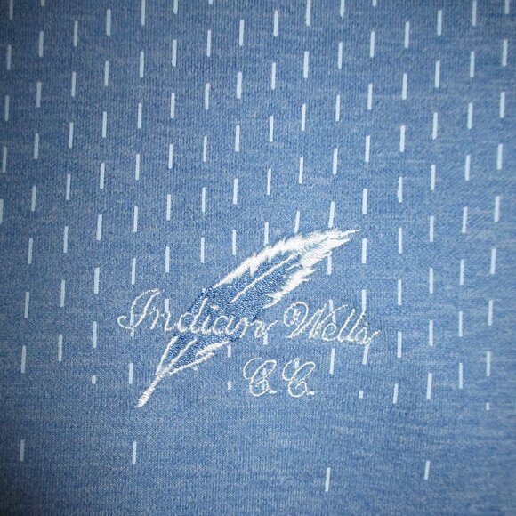 adidas Mens L/S "Indian Wells C.C." (CA) Blue 1/4 Zip Golf Sweater - Size Large - Picture 2 of 3